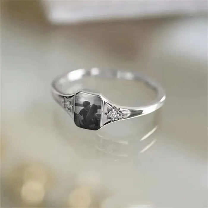 Custom Picture Birthstone Ring