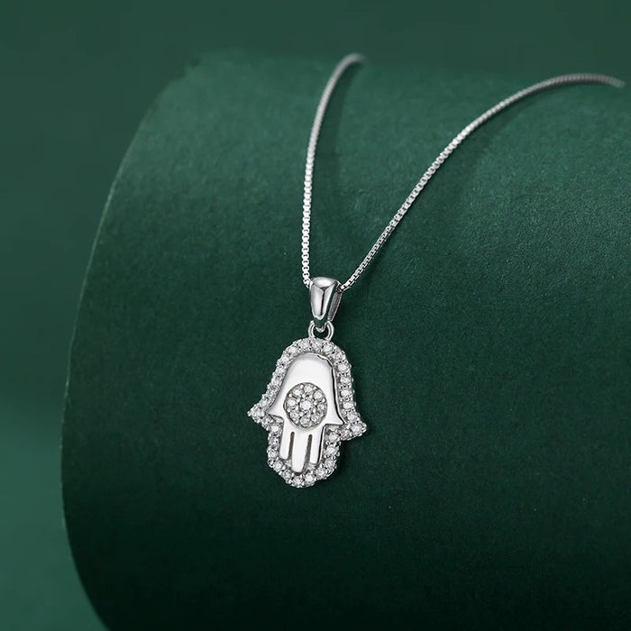 Hamsa Hand Silver Pendent