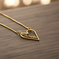 Minimilist Tiny Heart Name Necklace - view 1
