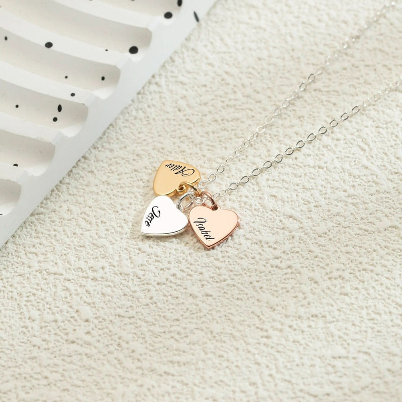 1–5 Minimalist Hearts Name Necklace