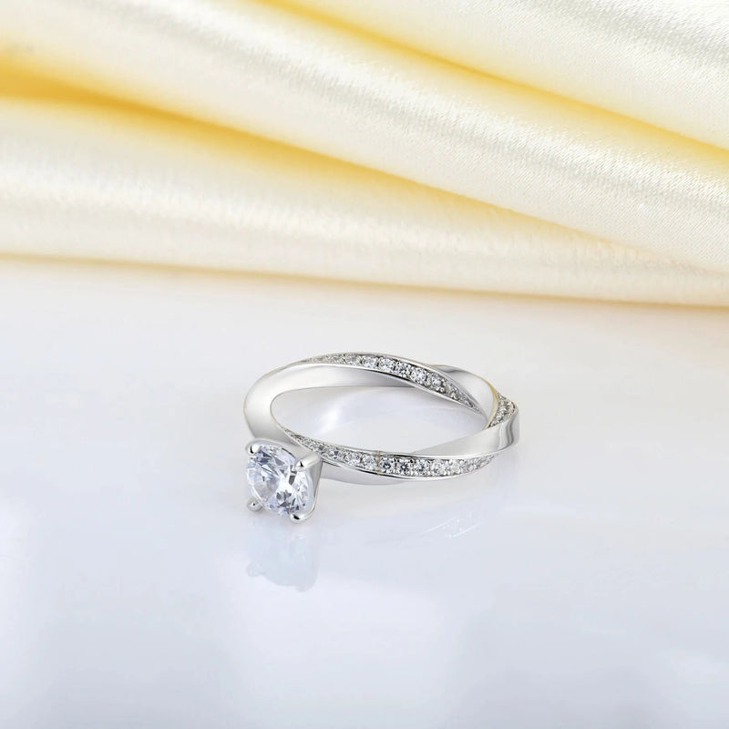 Sterling Engagement Birthstone Ring with CZ