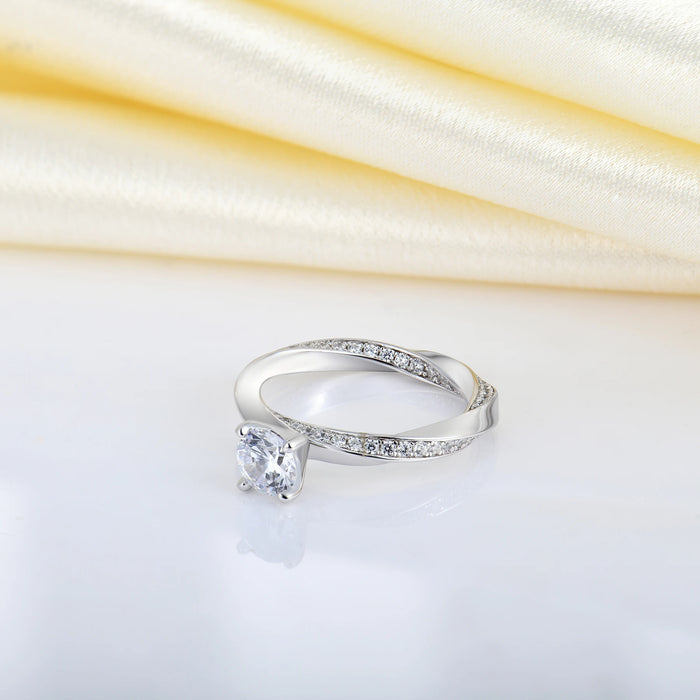 Sterling Engagement Birthstone Ring with CZ