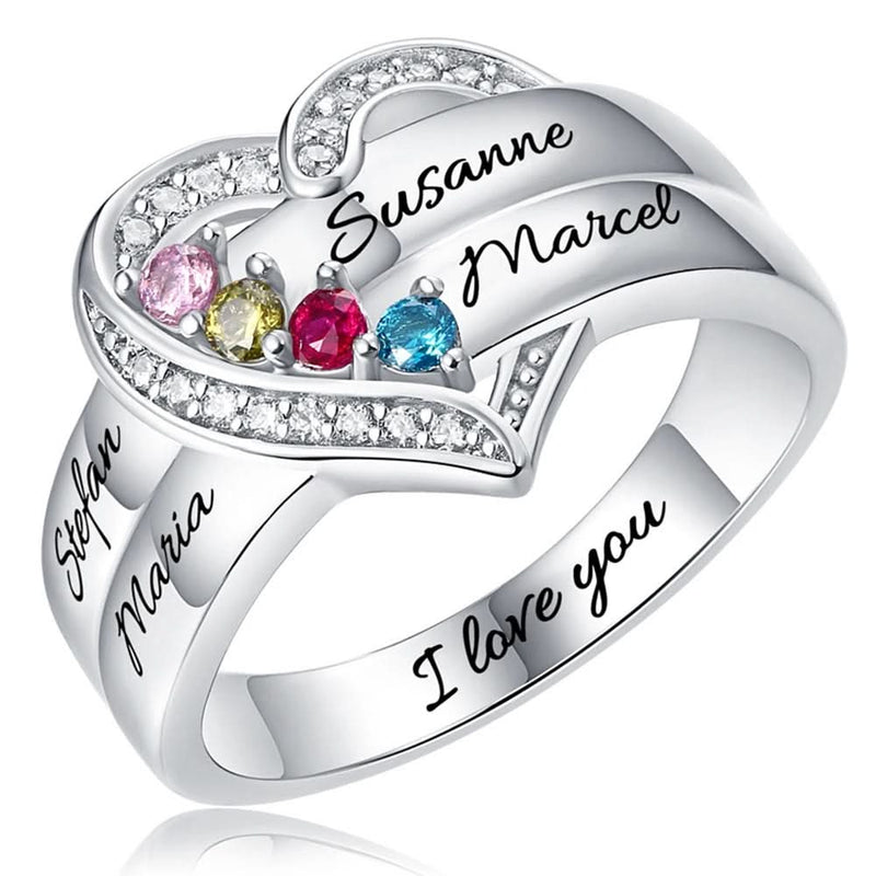 Birthstone Ring with Children's Names