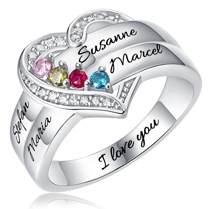 Birthstone Ring with Children's Names