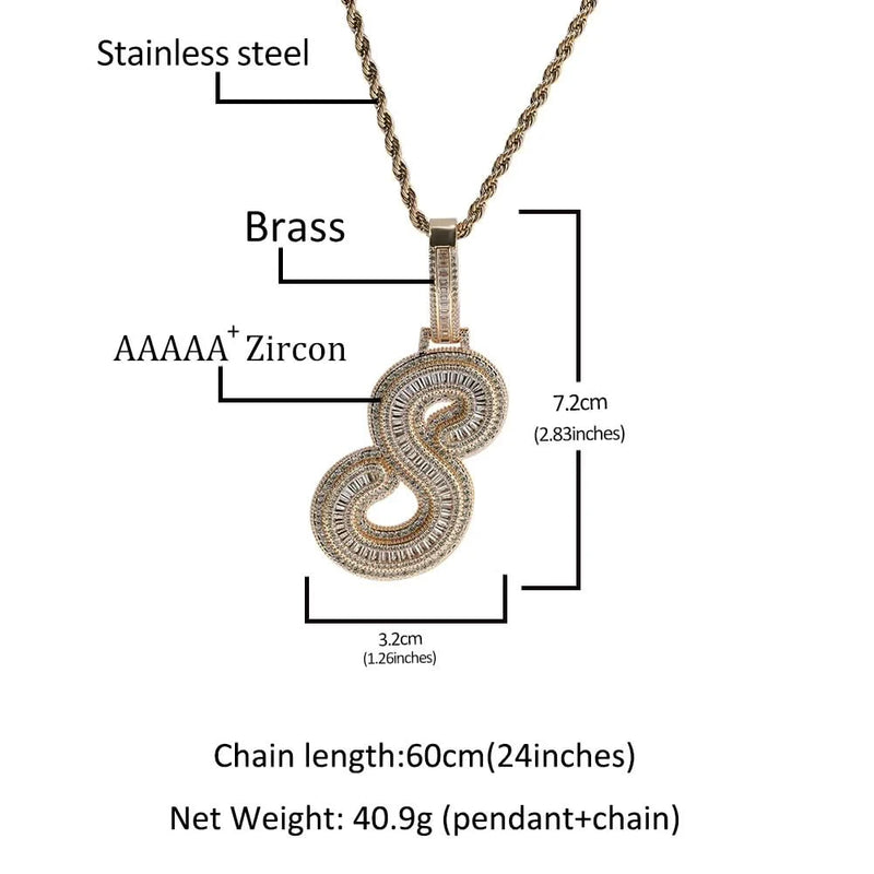 Cubic Zircon Letter Custom Name Necklace