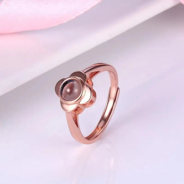 Custom Photo Clover Projection Ring