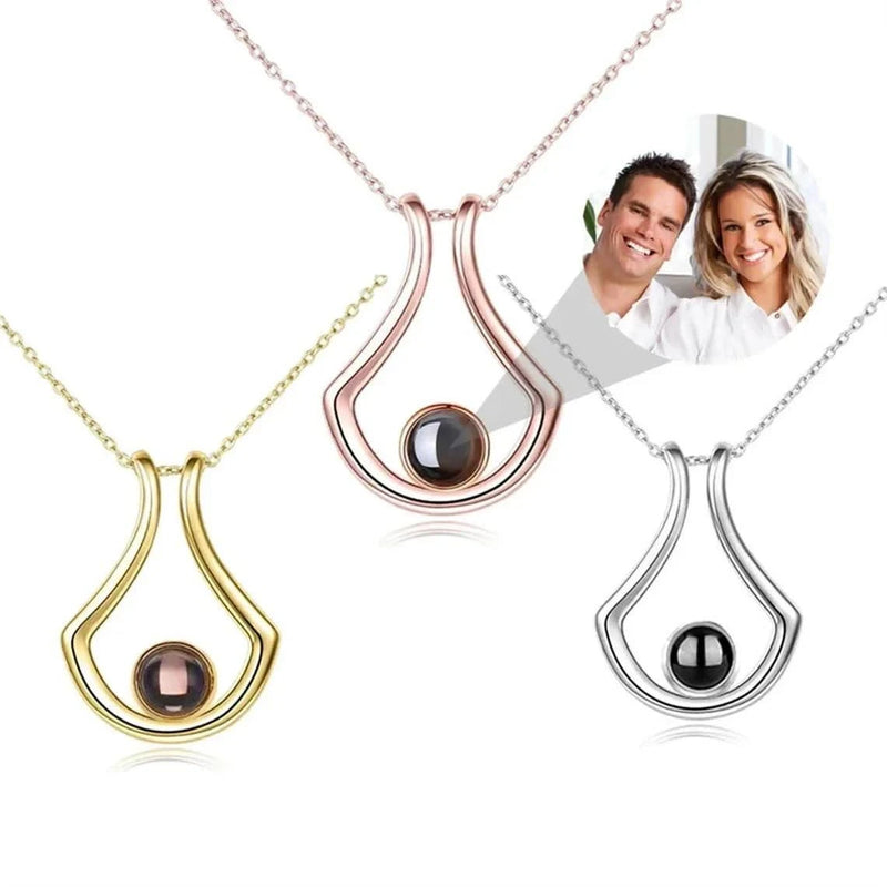 100 Languages I love You with Custom Picture Necklace