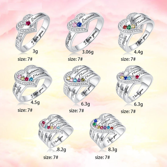 Birthstone Ring with Children's Names