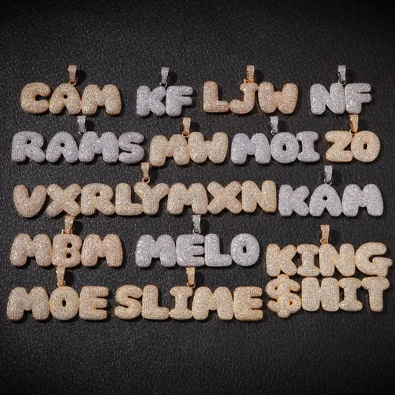 Hiphop Iced out Bubble Customized Name Necklace