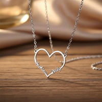 Big Heart Two Name Necklace