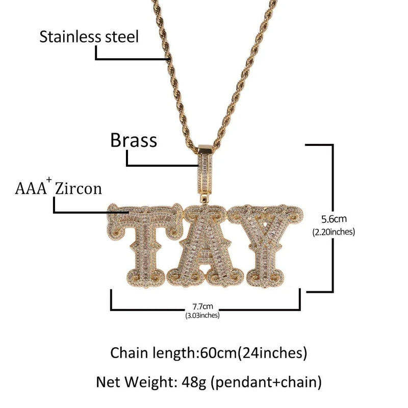 Hiphop Iced Out Bold Customized Name Necklace
