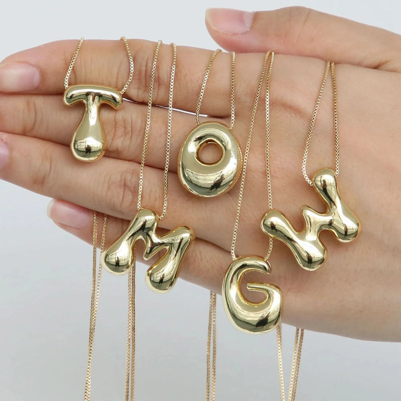 Bubble Initial Necklace