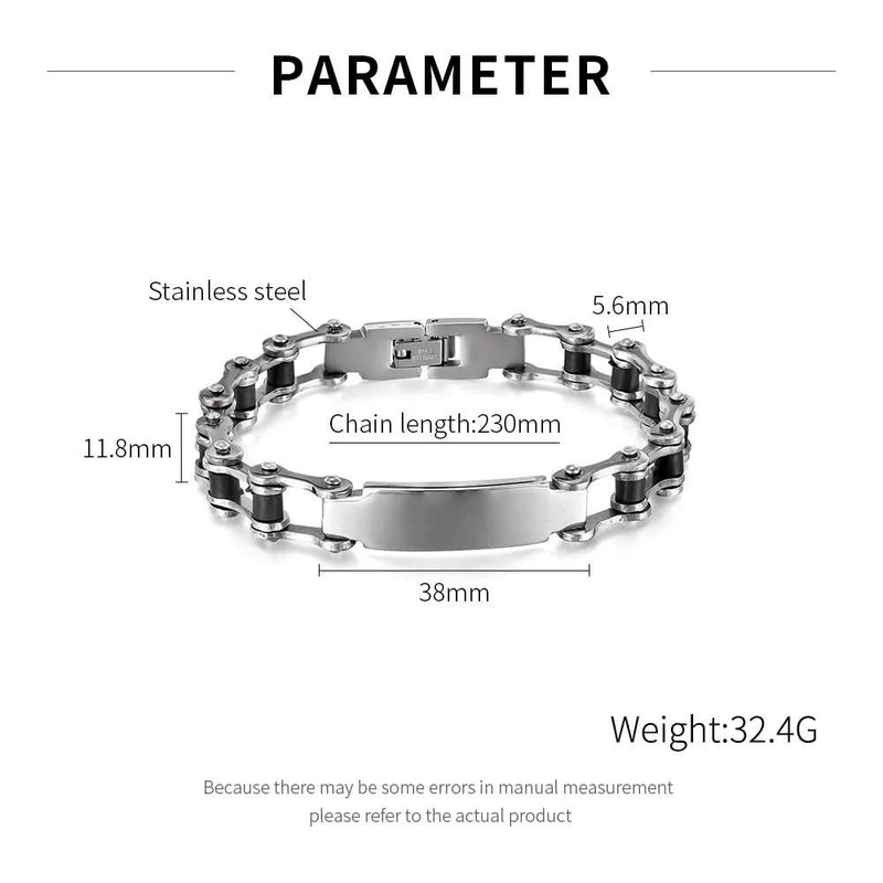 Bike Chain Personalized Name ID Bracelet