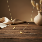 Personalized name necklace gift for teachers with polished custom detail