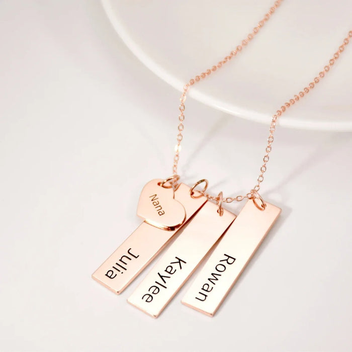 Custom Vertical Bar Name Necklace