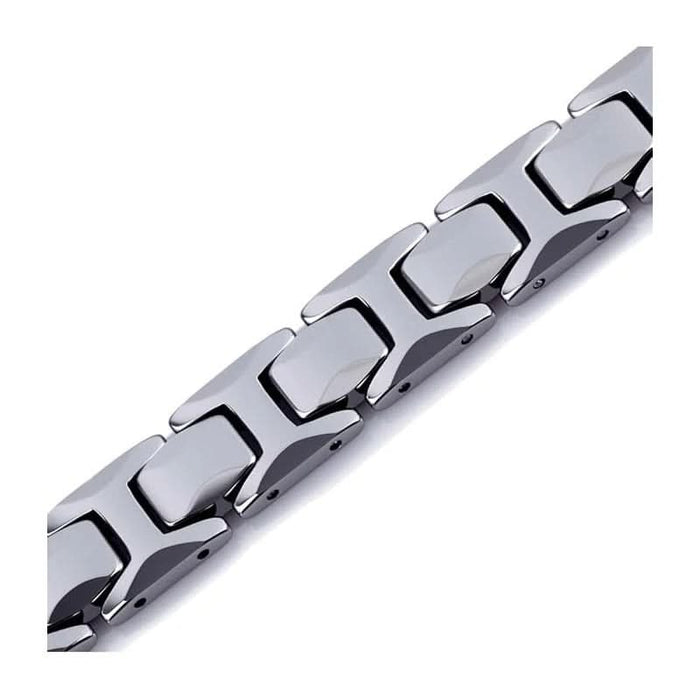 Polished Tungsten Carbide Link Bracelet