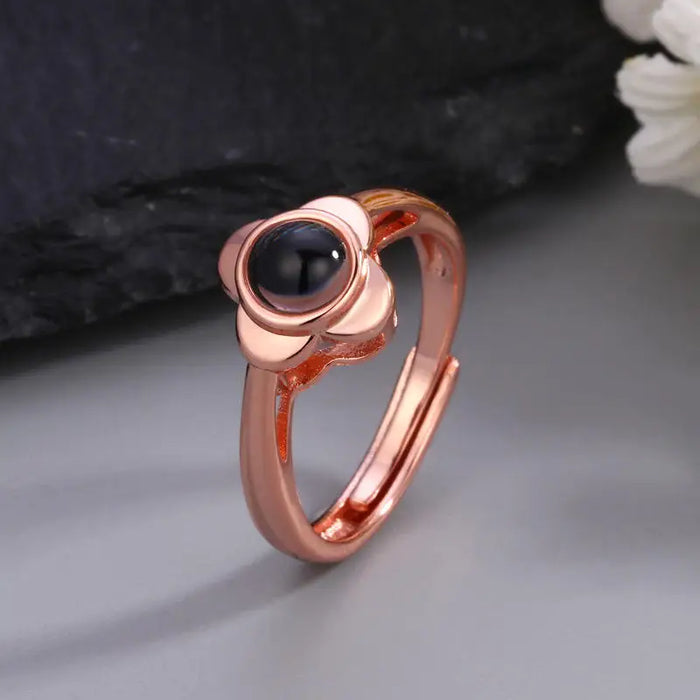 Custom Photo Clover Projection Ring