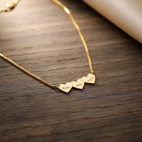 3 Minimilist Hearts Name Necklace - view 1