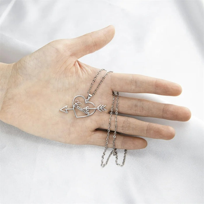 Heart Arrow Personlaized Name Necklace