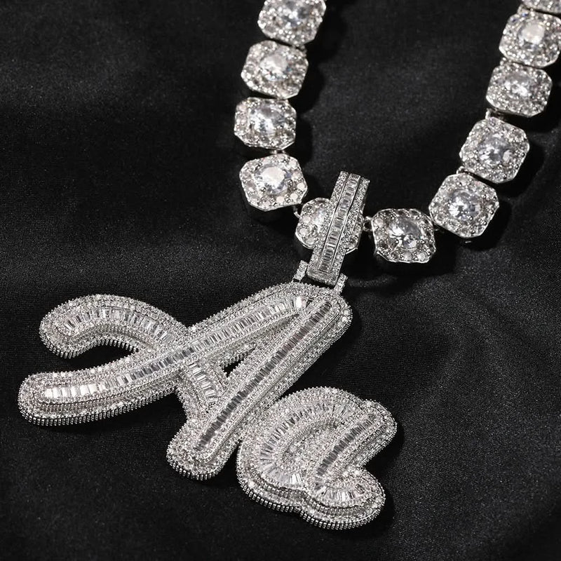 Hiphop Iced out Baguette Customized Name Necklace