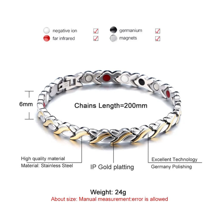 Wheat Pattern Stainless Steel Magnetic Bracelet