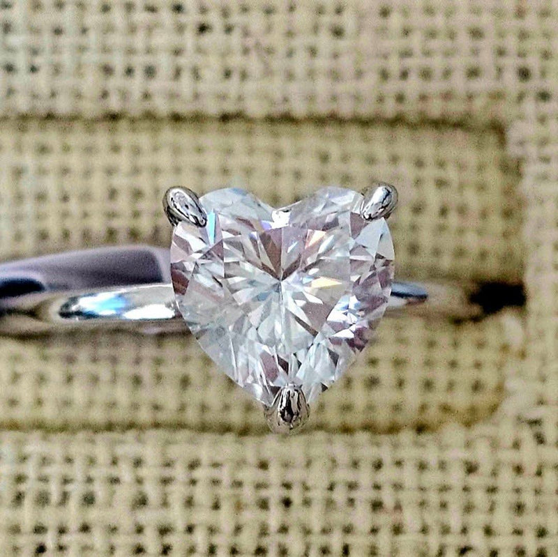 2 Carat Heart Shape Moissanite Ring-Rings-Sairahaz Jewelers