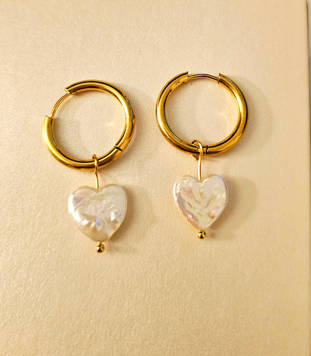 Shop Heart-Shaped Pearl Earrings