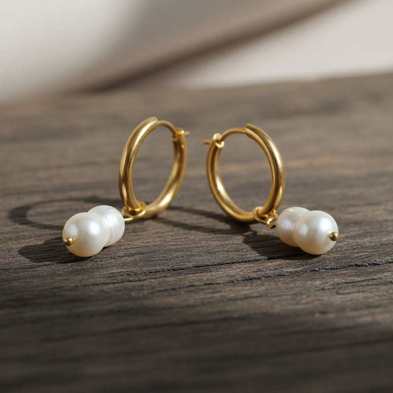 Dangle Baroque Peanut Shape Pearl Earrings