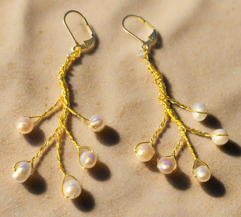 Handmade Real Pearl  Earrings