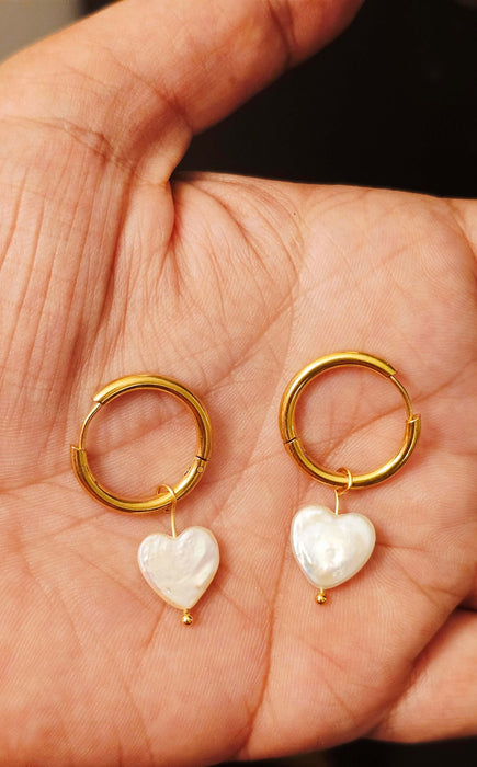 Shop Heart-Shaped Pearl Earrings