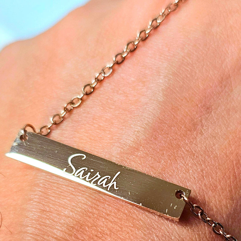Engraved Bar Nameplate Necklace