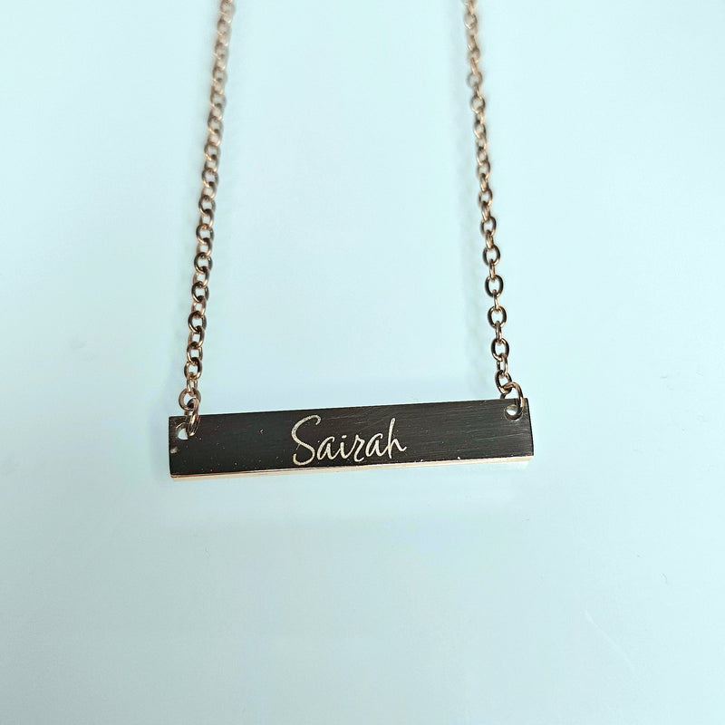 Engraved Bar Nameplate Necklace