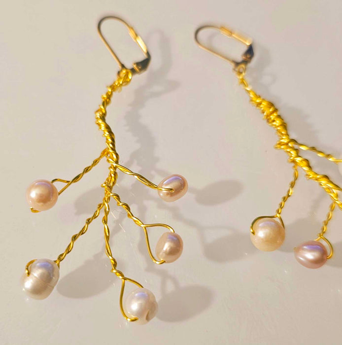 Handmade Real Pearl  Earrings