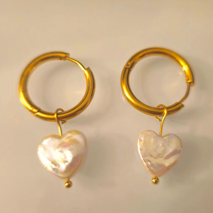 Shop Heart-Shaped Pearl Earrings