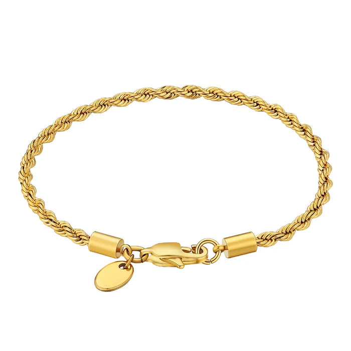 Elevate Your Elegance: Gold Plated Rope Chain Bracelet 