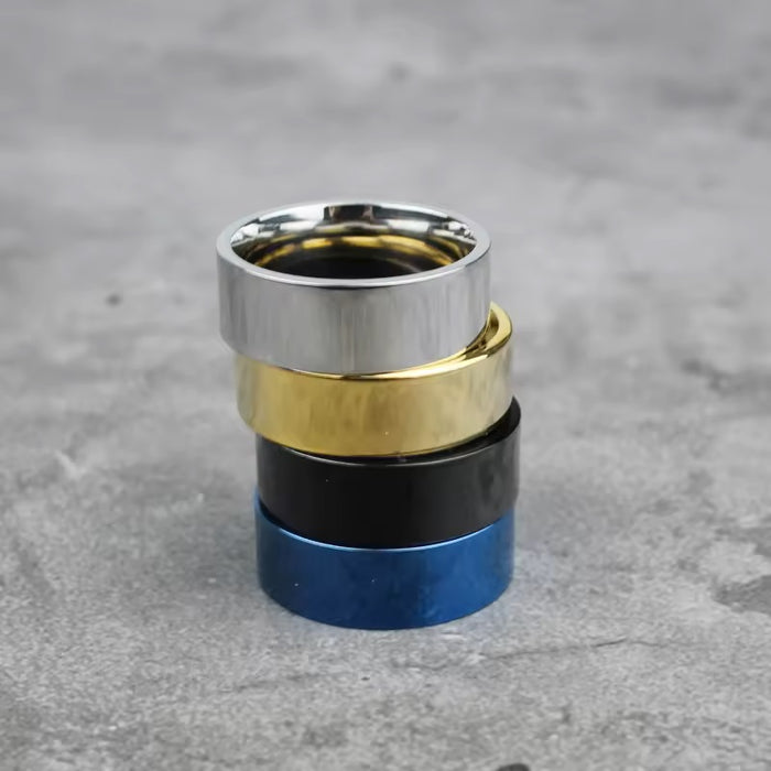 Comfort Fit 18Kt Gold IP Plain Stainless Steel Ring