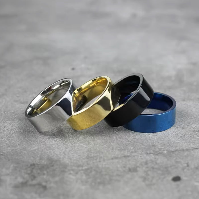 Comfort Fit 18Kt Gold IP Plain Stainless Steel Ring