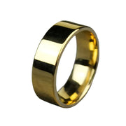 Comfort Fit 18Kt Gold IP Plain Stainless Steel Ring-Rings-Sairahaz Jewelers