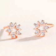 Sterling Silver Star CZ Stud Earrings: Celestial Elegance with Five Sparkling Gems-Earring-Sairahaz Jewelers