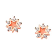 "Sterling Silver Star CZ Stud Earrings: Celestial Elegance with Five Sparkling Gems"