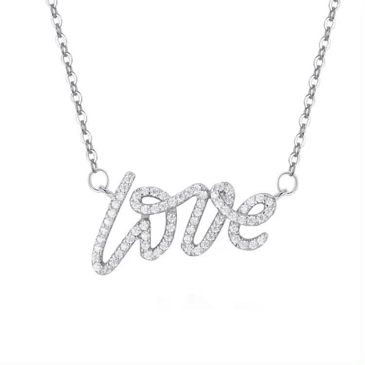 CZ Name Necklace 925 Sterling Silver-Custom Name Necklace-Sairahaz Jewelers