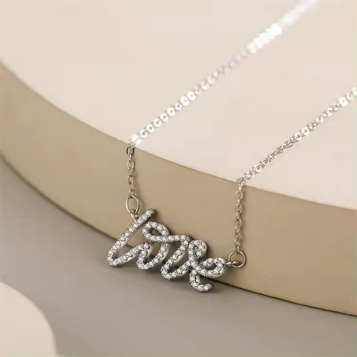 CZ Name Necklace 925 Sterling Silver