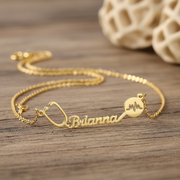 Minimalist stethoscope custom name necklace with personalized script detail