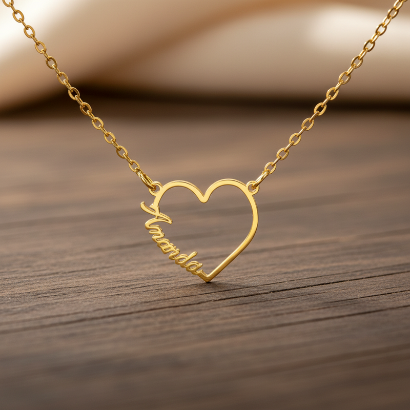 Single Heart Custom Name Necklace