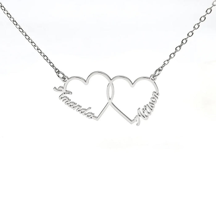 Two Hearts Customized Name Necklace