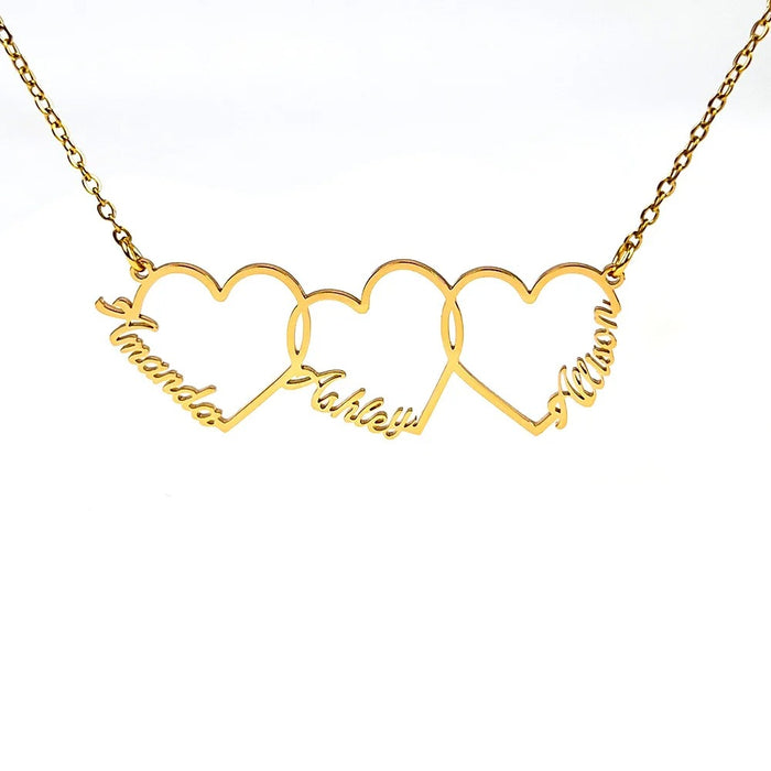 3 Hearts Personalized Name Necklace